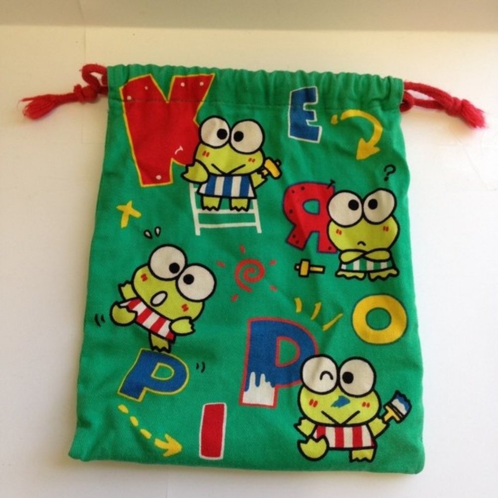 Rare Vintage 1995 Keroppi Sanrio drawstring bag